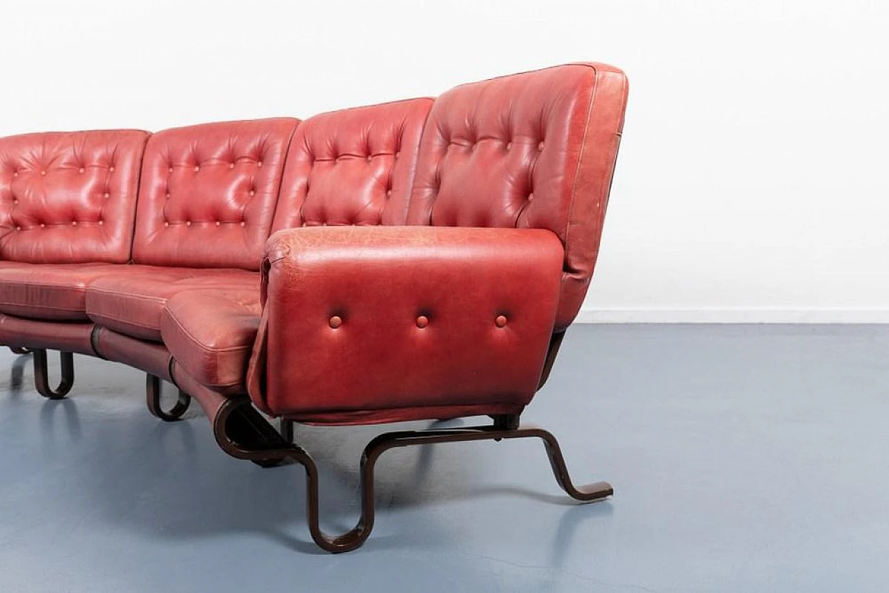 Floating leather sofa by Eric Sigfrid Persson, 1970s 9