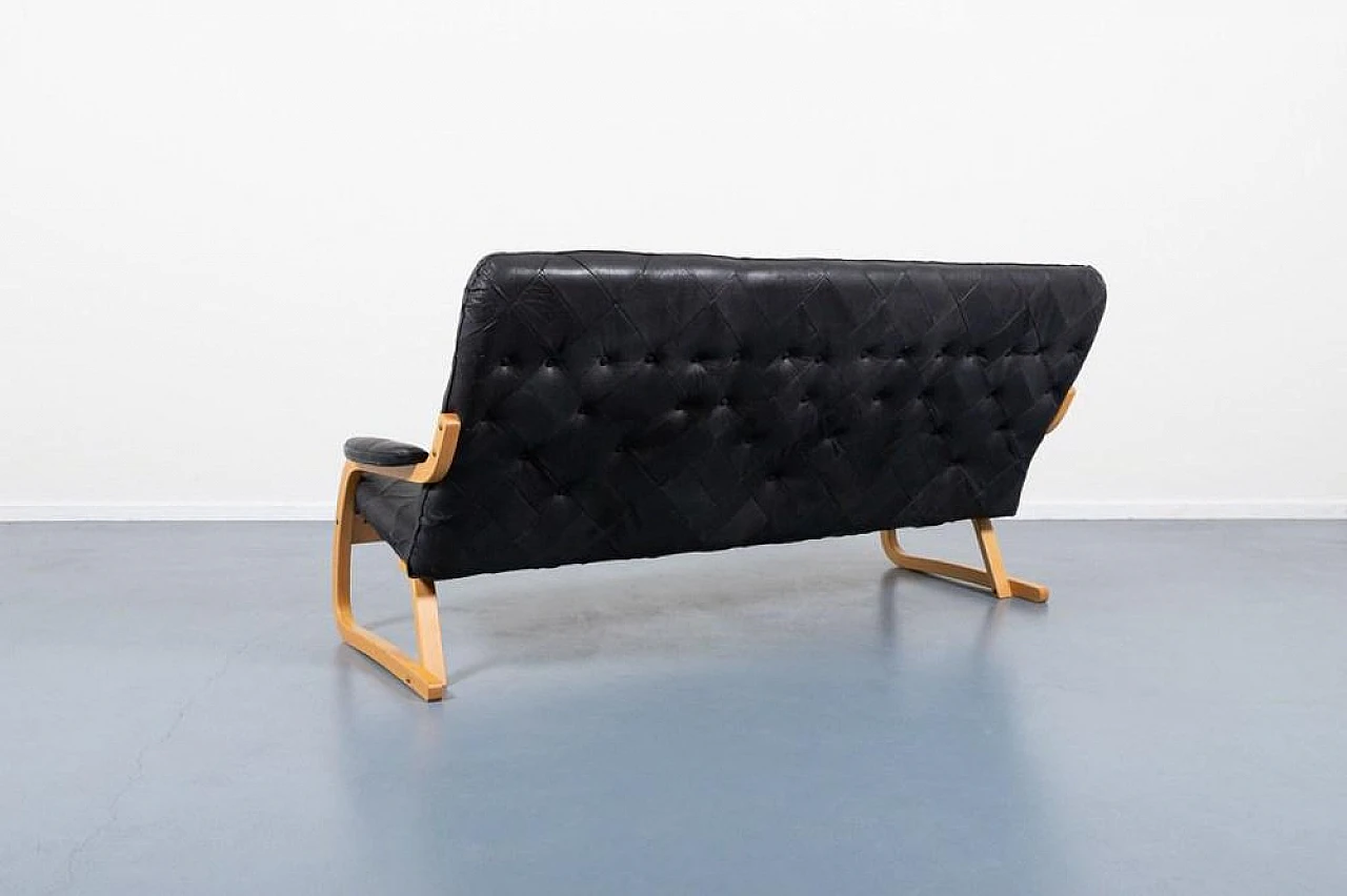 Danish Modern Sculptural Patchwork Leather Sofa, 1970s 6