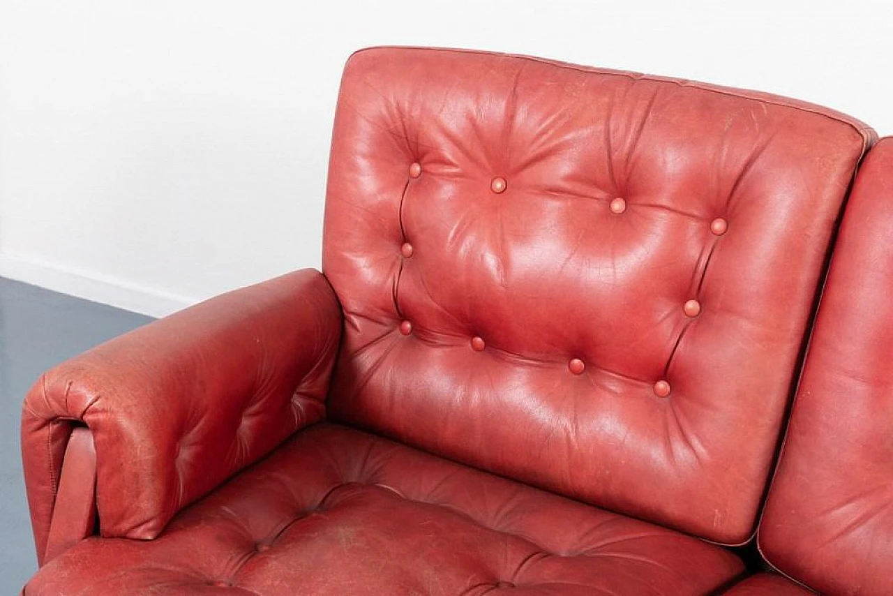 Floating leather sofa by Eric Sigfrid Persson, 1970s 10