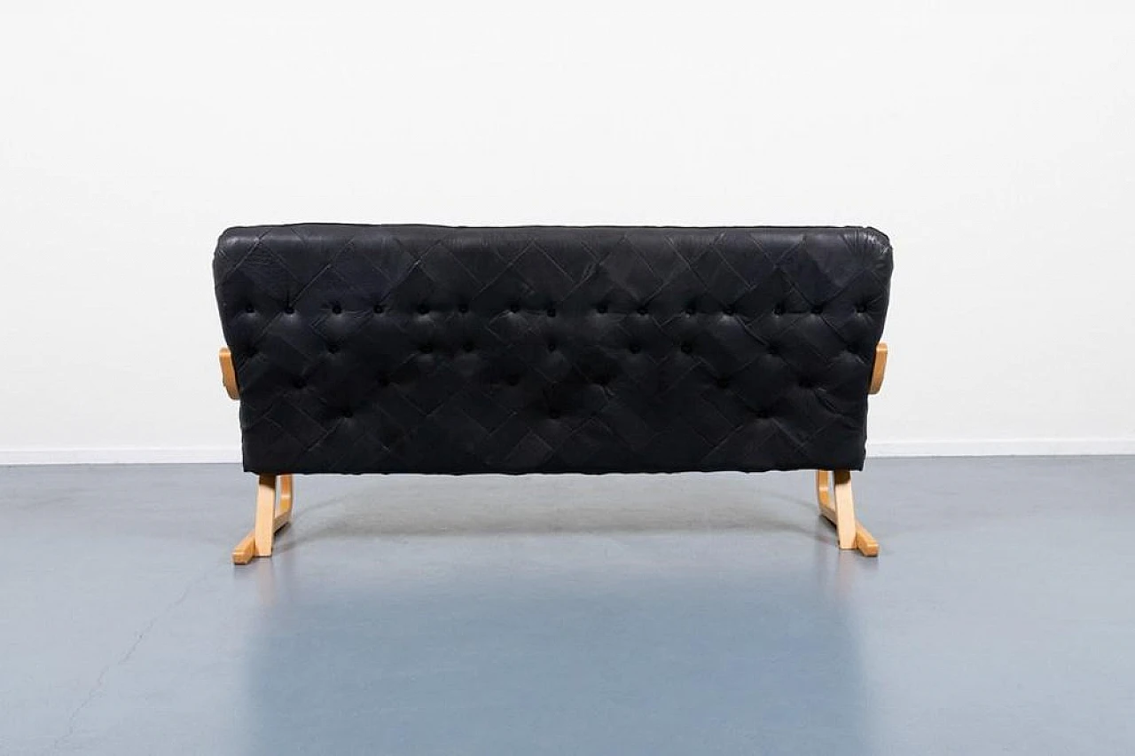 Danish Modern Sculptural Patchwork Leather Sofa, 1970s 8