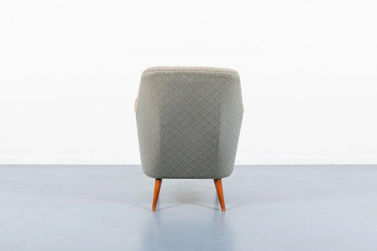 Poltrona svedese in legno e tessuto, anni '50 7