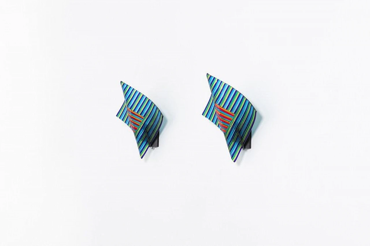 Pair of Murano glass wall sconces by Studio Italia, 1980s 1