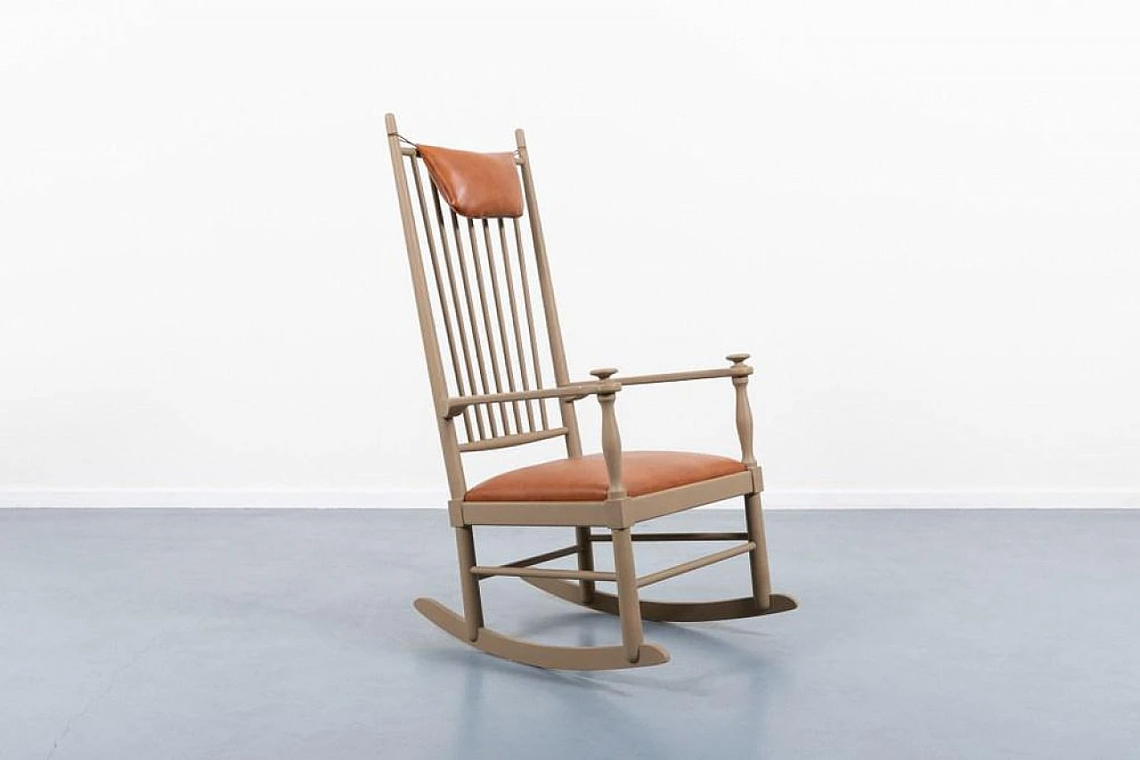 Danish rocking chair in leather | intOndo