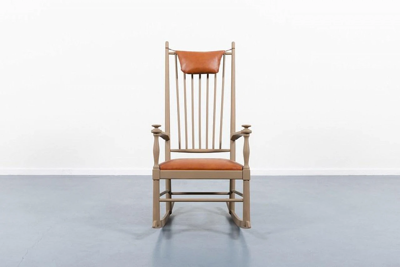 Danish rocking chair in leather | intOndo