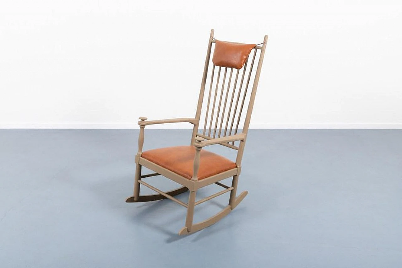 Danish rocking chair in leather | intOndo