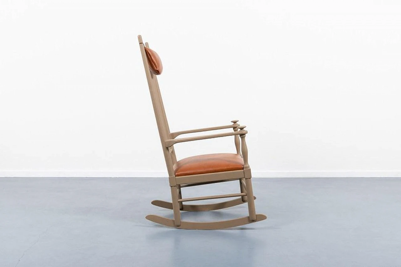 Danish rocking chair in leather | intOndo