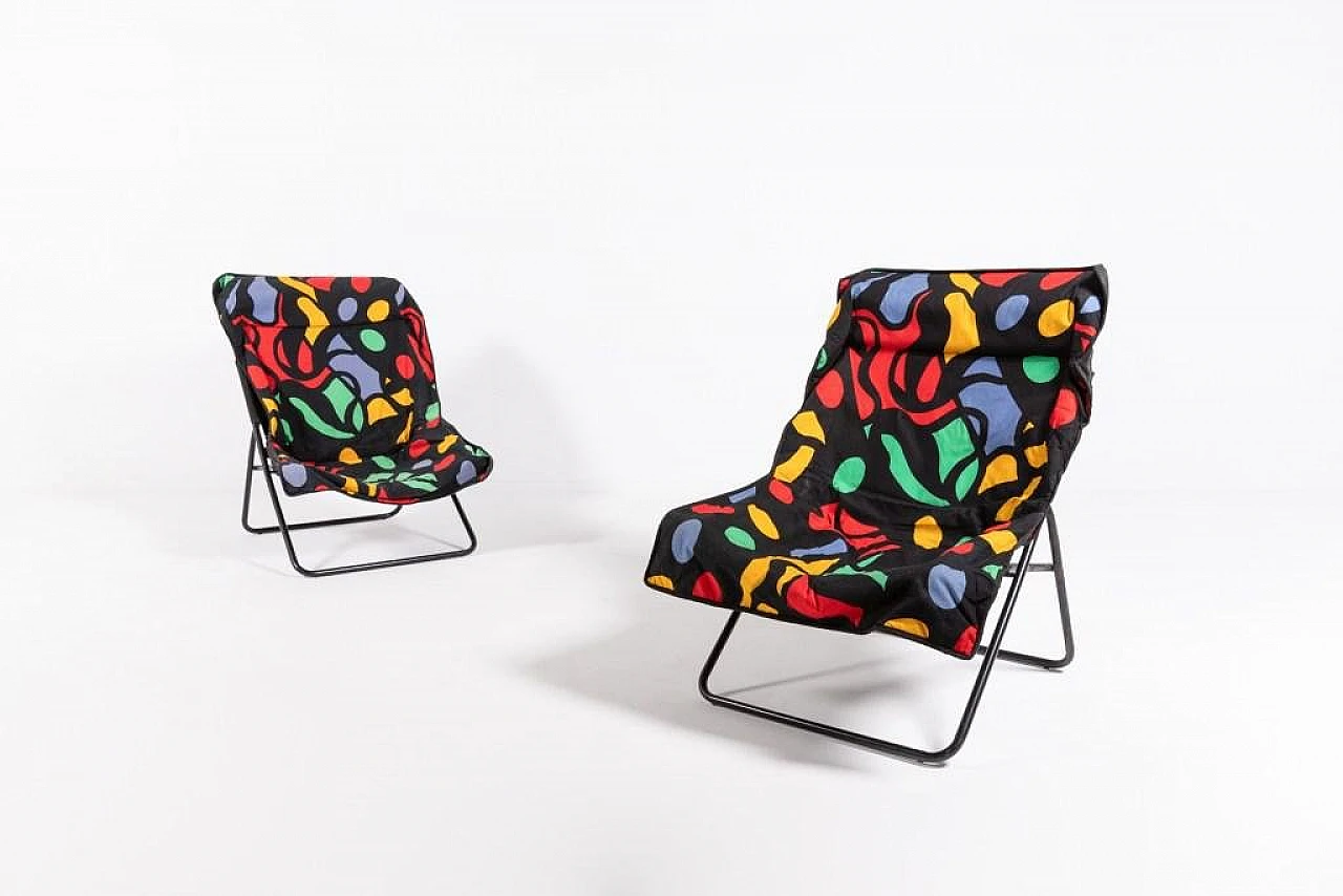 Pair of Pop Art folding chairs, 1990s 1