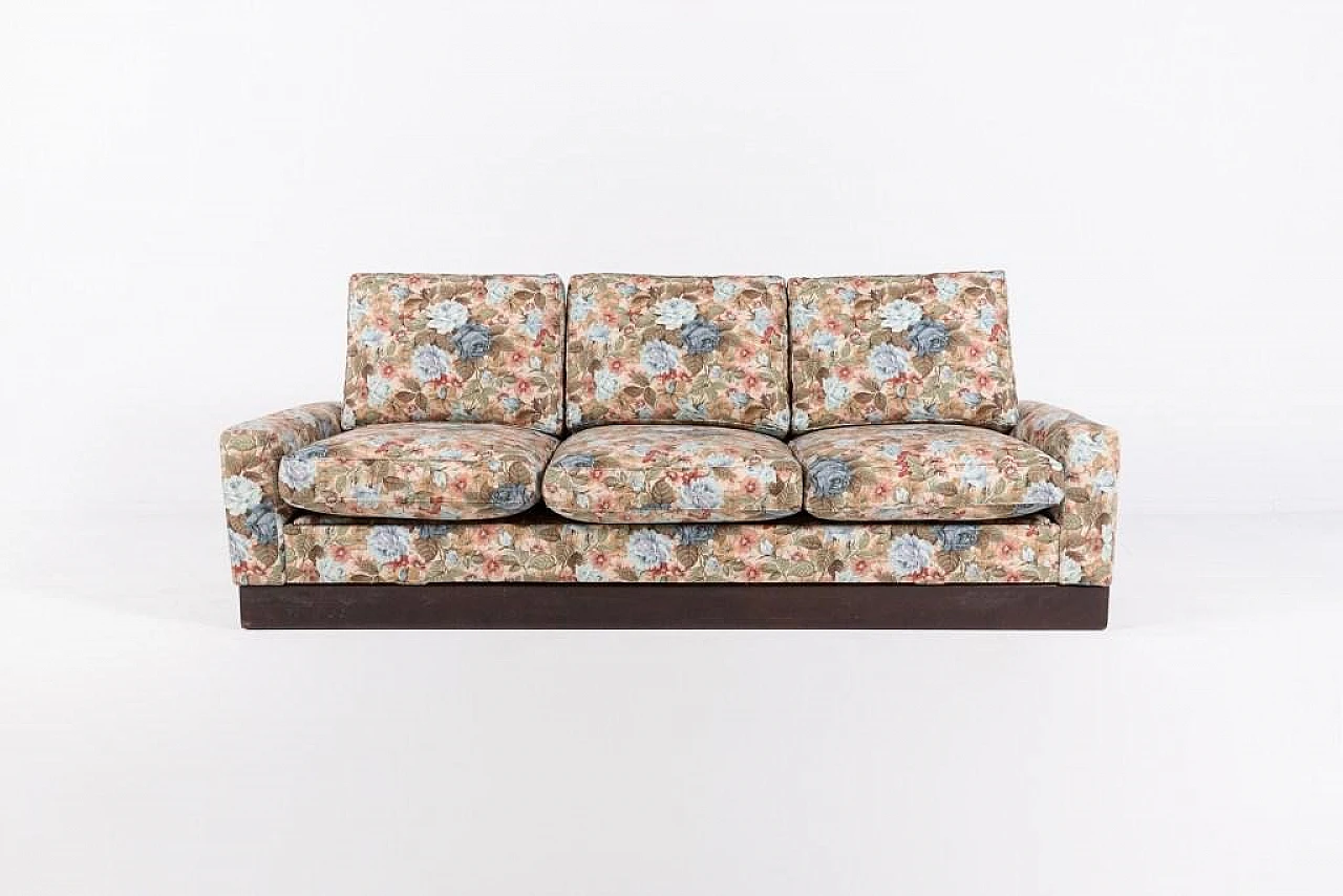 Mid-Century Modern Sofa in Floral Fabric, Italy, 1960s 1