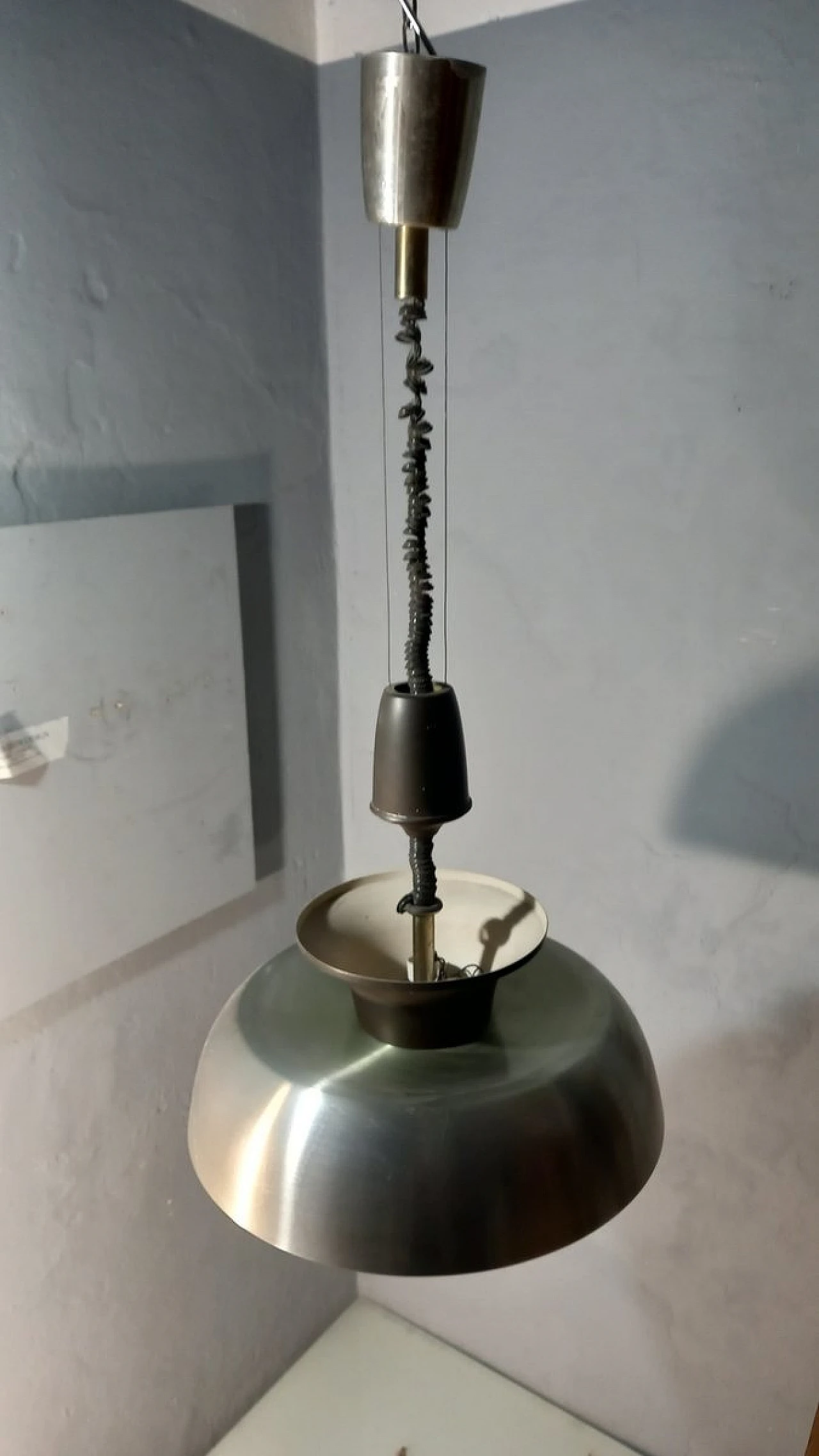 Aluminum Saliscendi Ceiling Lamp by Oscar Torlasco for Lumi, 1960s 2