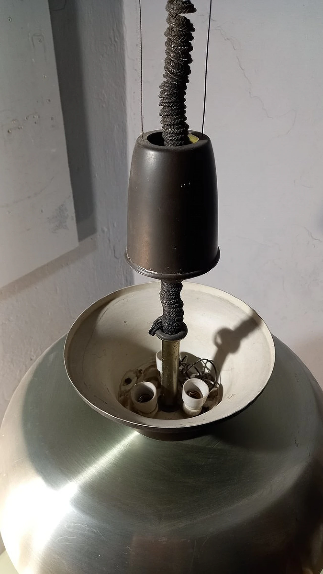 Aluminum Saliscendi Ceiling Lamp by Oscar Torlasco for Lumi, 1960s 4