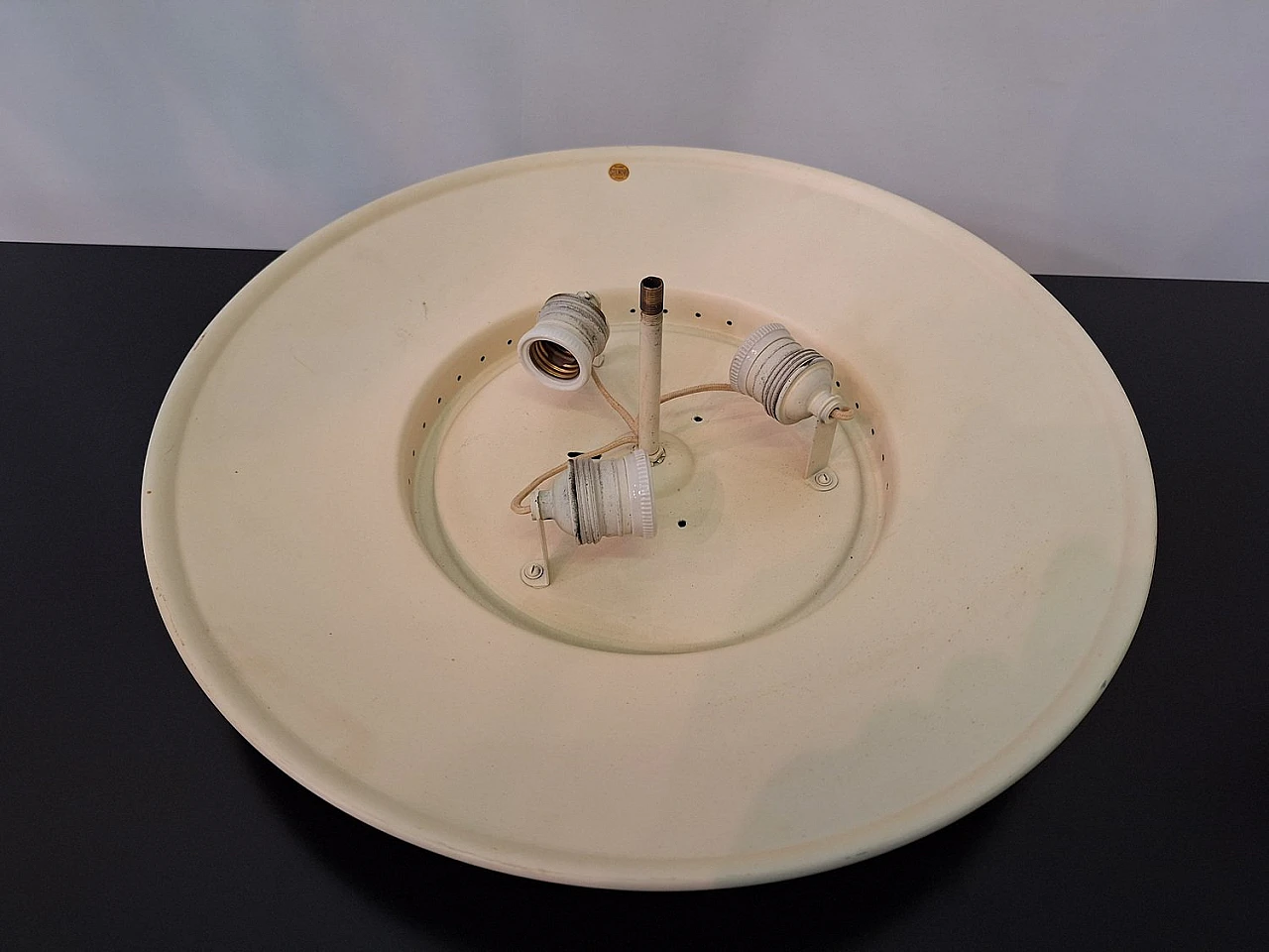 Ceiling Light in Aluminum and Brass from Stilnovo, 1950s 4