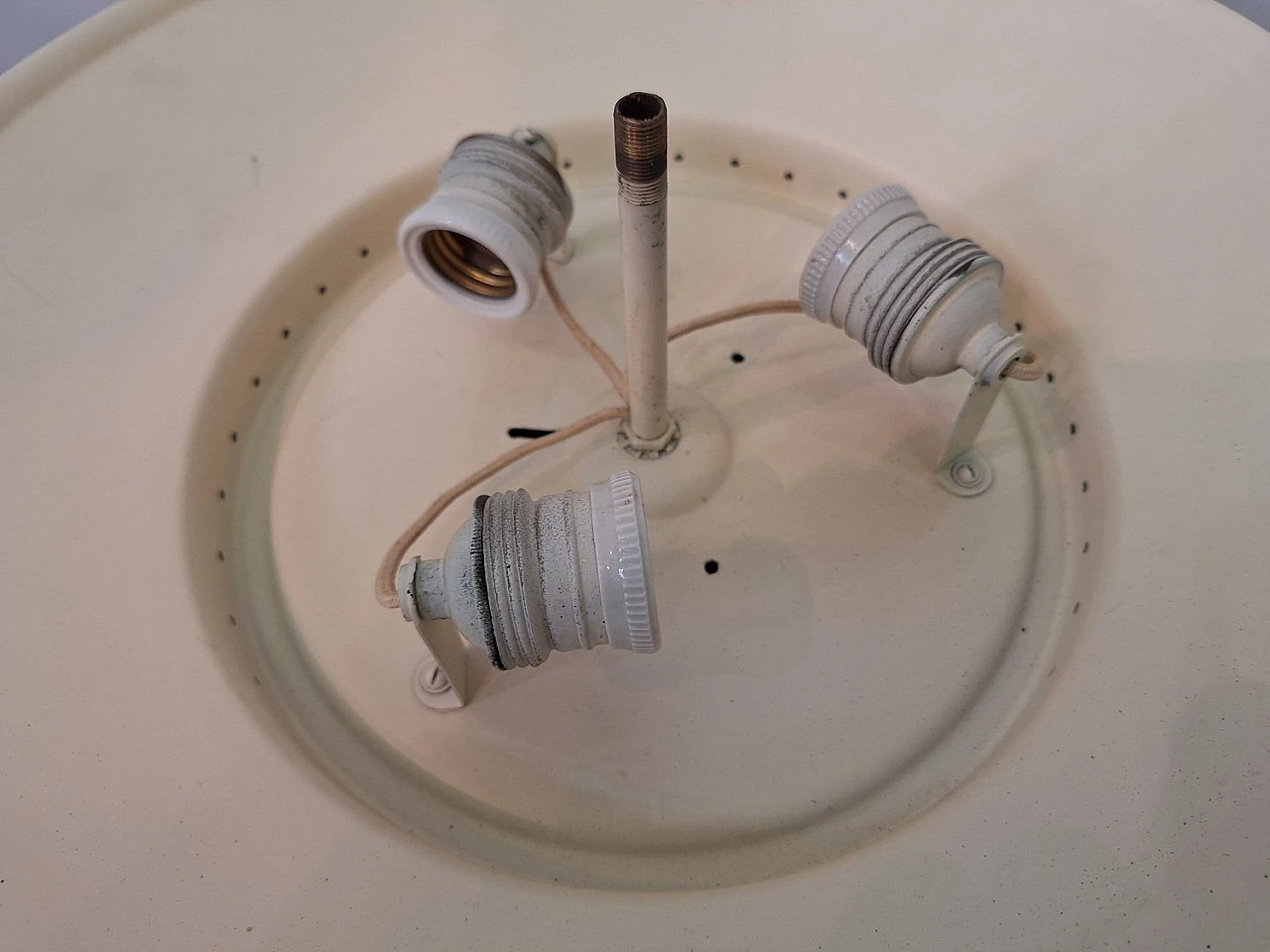 Ceiling Light in Aluminum and Brass from Stilnovo, 1950s 6