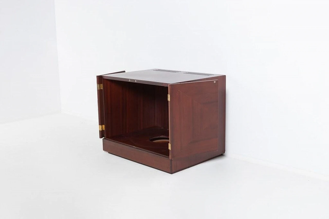 Mobile bar danese in mogano con incisioni in ottone, anni '90 5