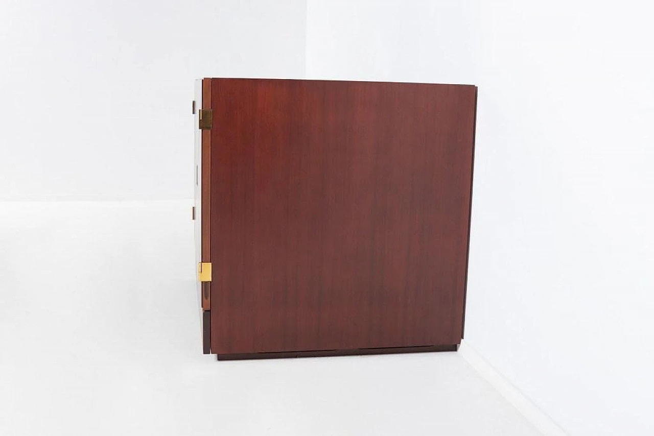 Mobile bar danese in mogano con incisioni in ottone, anni '90 7