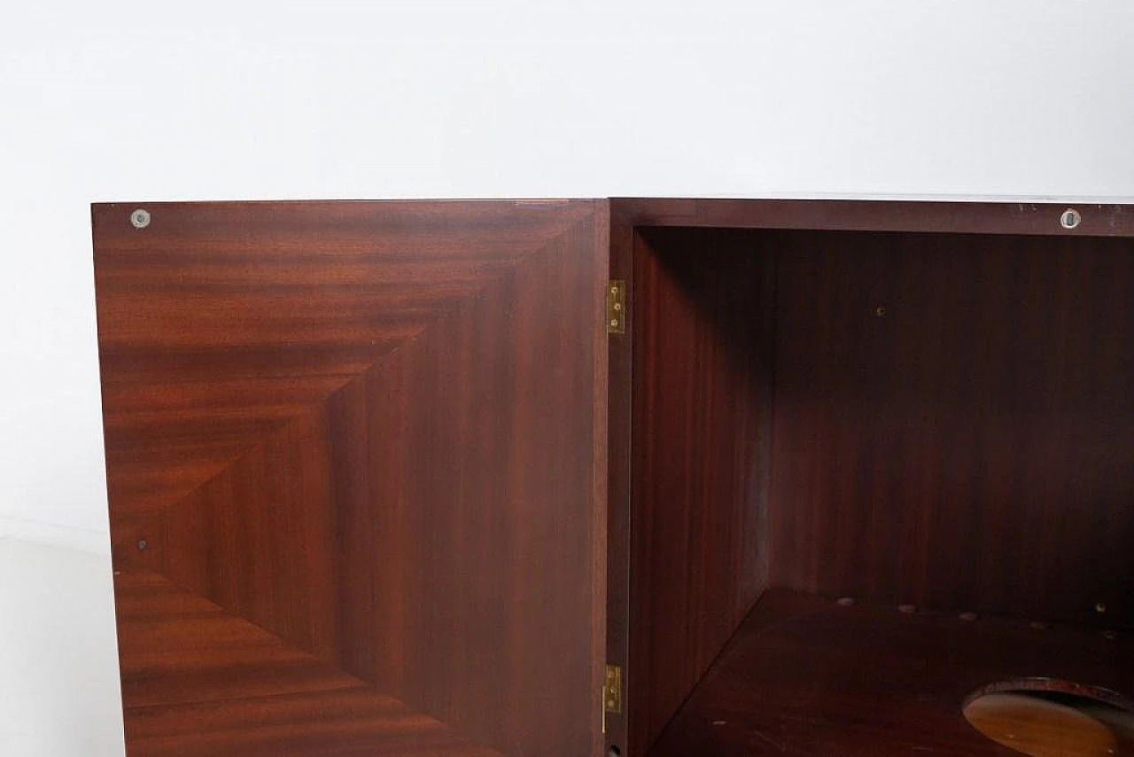 Mobile bar danese in mogano con incisioni in ottone, anni '90 9