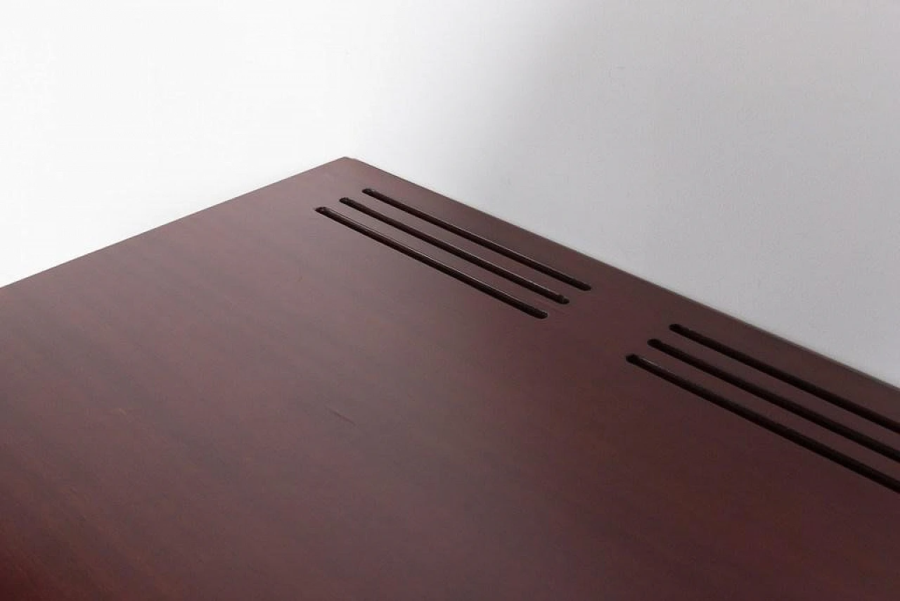 Mobile bar danese in mogano con incisioni in ottone, anni '90 15