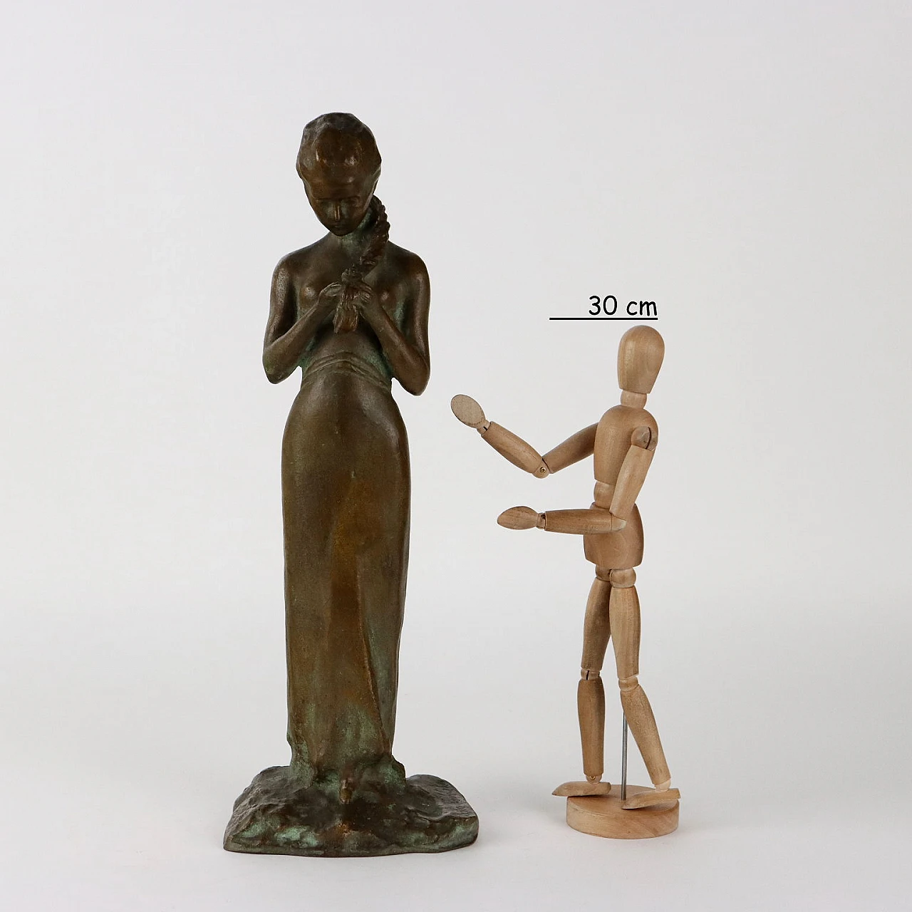 Pavel Petrovitch Trubetskoy, Ragazza con treccia, scultura in bronzo 2