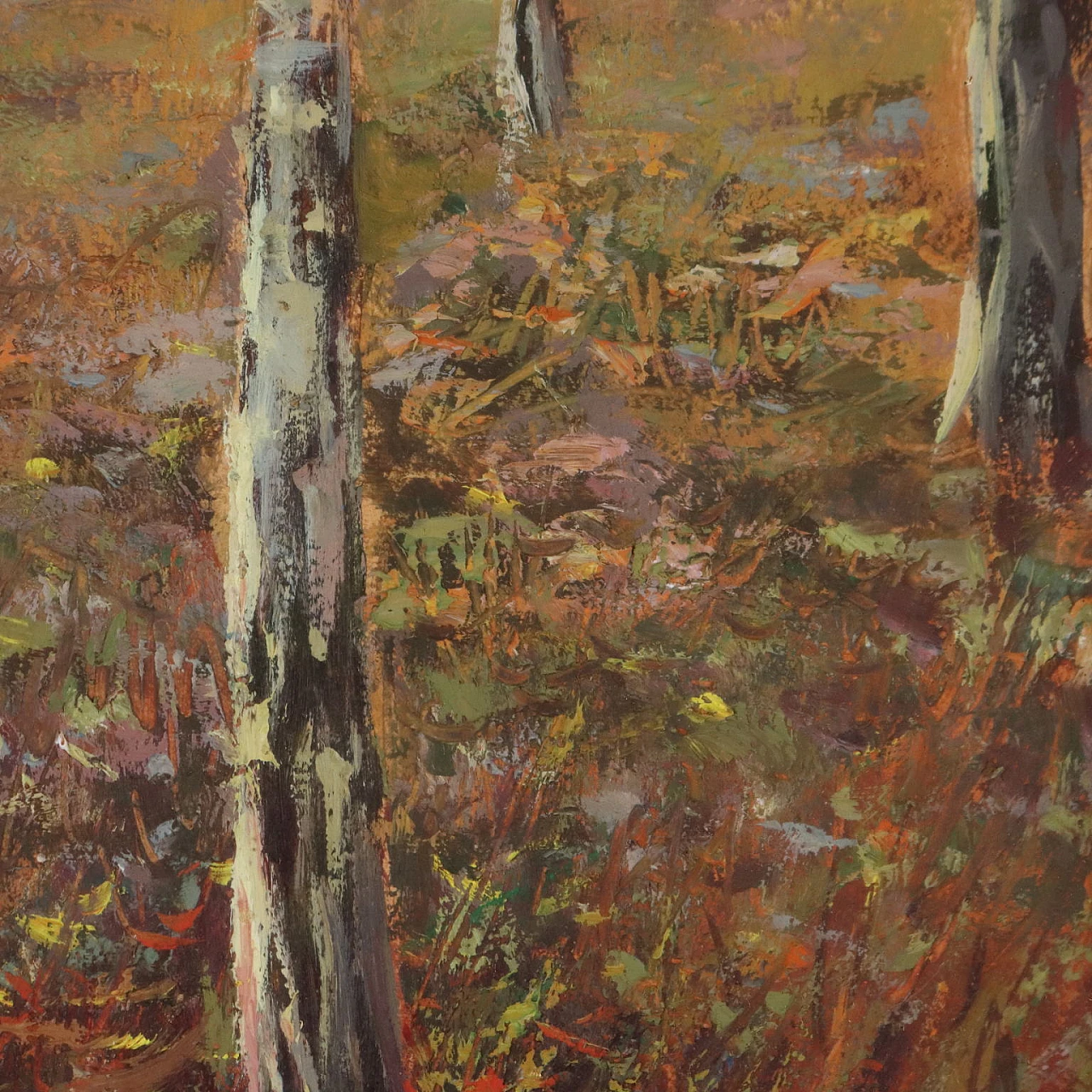 Lodovico Cavaleri, Woodland landscape, oil on cardboard, 19th century 4