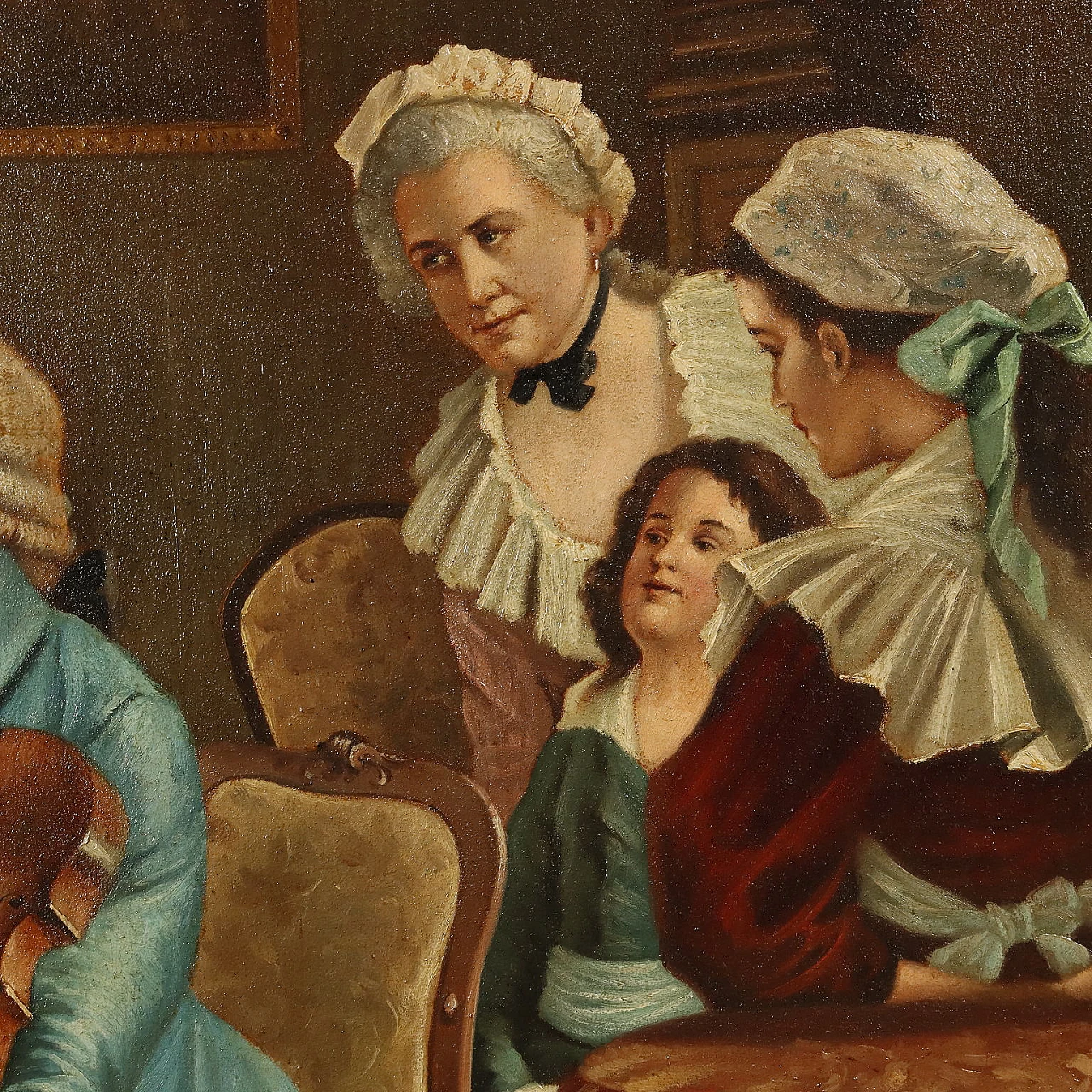 Franz Joseph Haydn conducts string quartet, oil on canvas 6