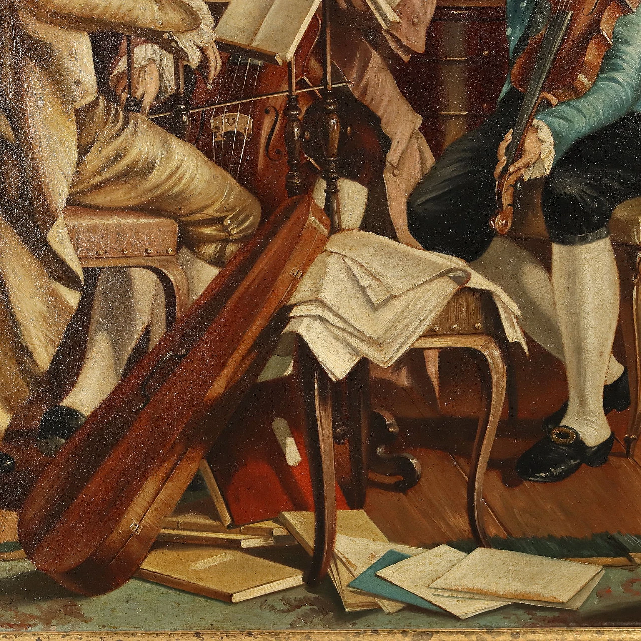 Franz Joseph Haydn conducts string quartet, oil on canvas 7