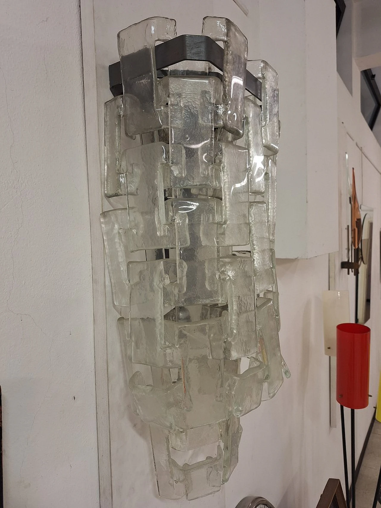 Murano glass wall lamp by Carlo Nason for Mazzega, 1960s 2