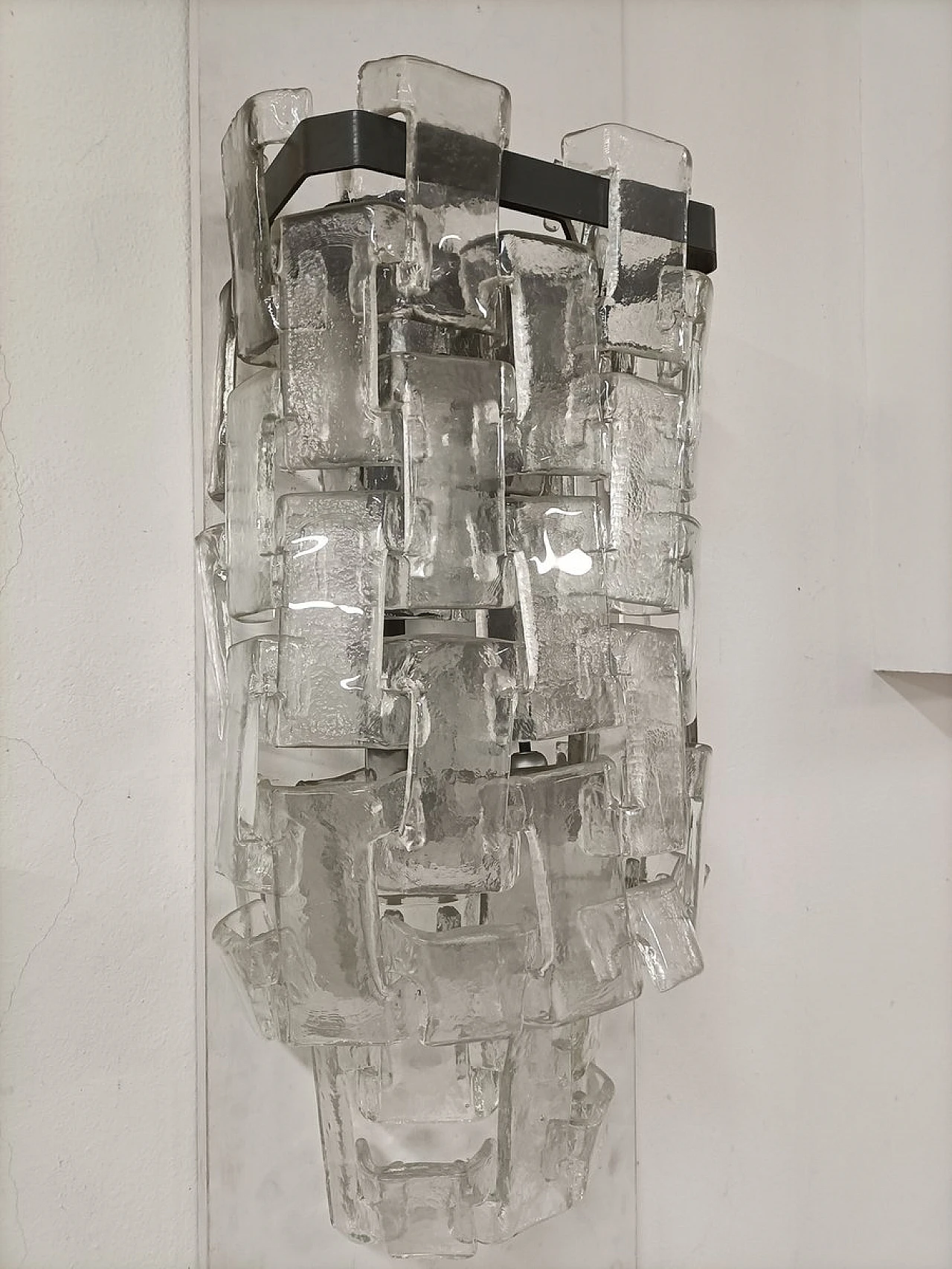 Murano glass wall lamp by Carlo Nason for Mazzega, 1960s 3