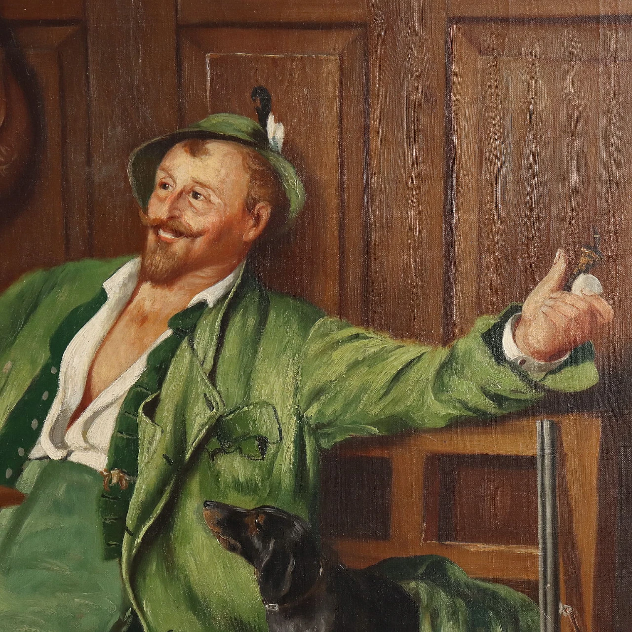 Eduard Huber-Andorf, scene in tavern, oil painting on canvas, 1929 3