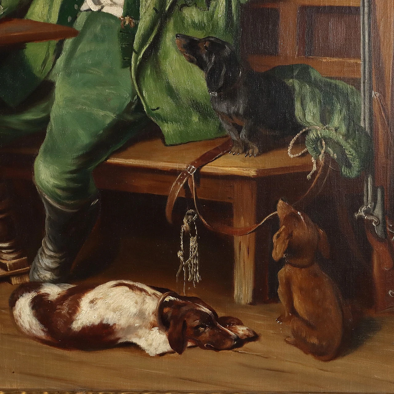 Eduard Huber-Andorf, scene in tavern, oil painting on canvas, 1929 6