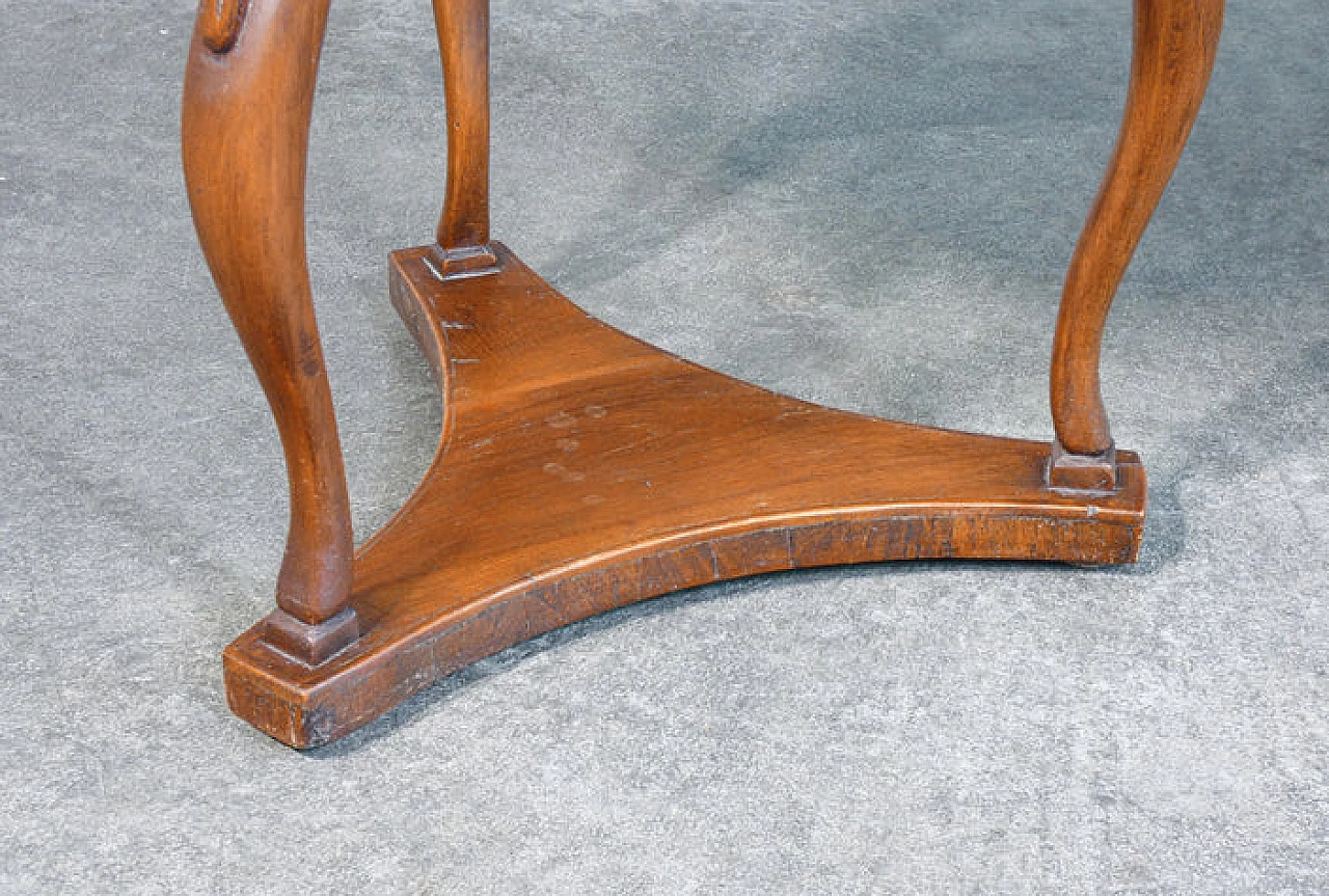Bedside table in walnut with drawers & sculpted legs, 19th century 5