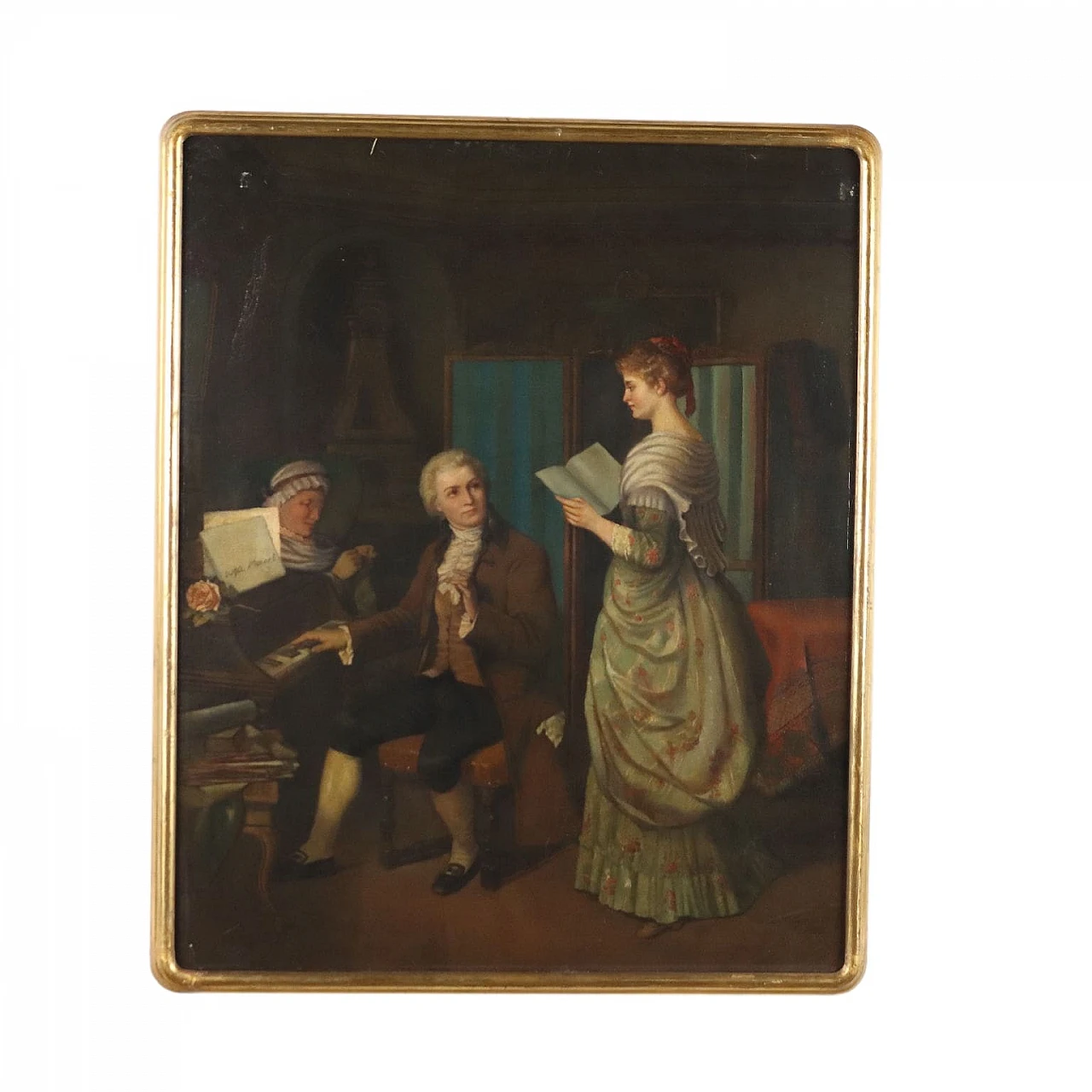 Louis Katzenstein, Mozart e Aloysia Weber, olio su tela, 1885 1