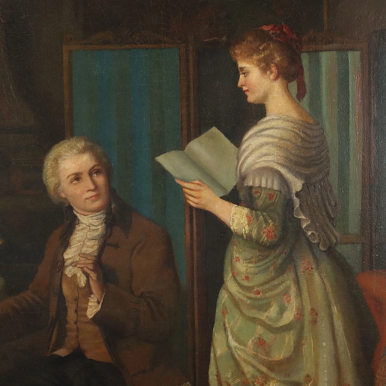 Louis Katzenstein, Mozart e Aloysia Weber, olio su tela, 1885 3