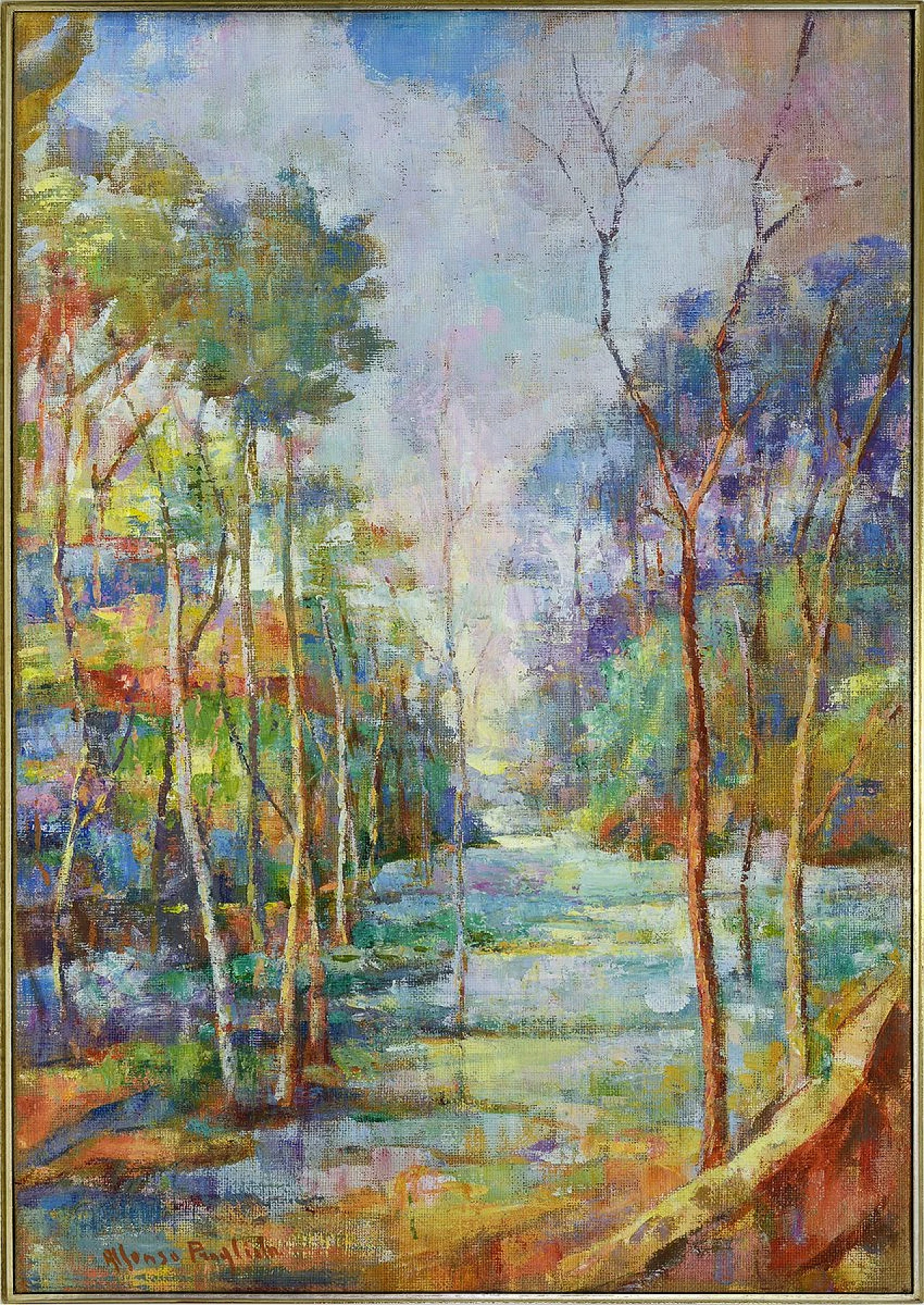 Alfonso Pragliola, Al sentiero, tecnica mista su tela, 2019 1