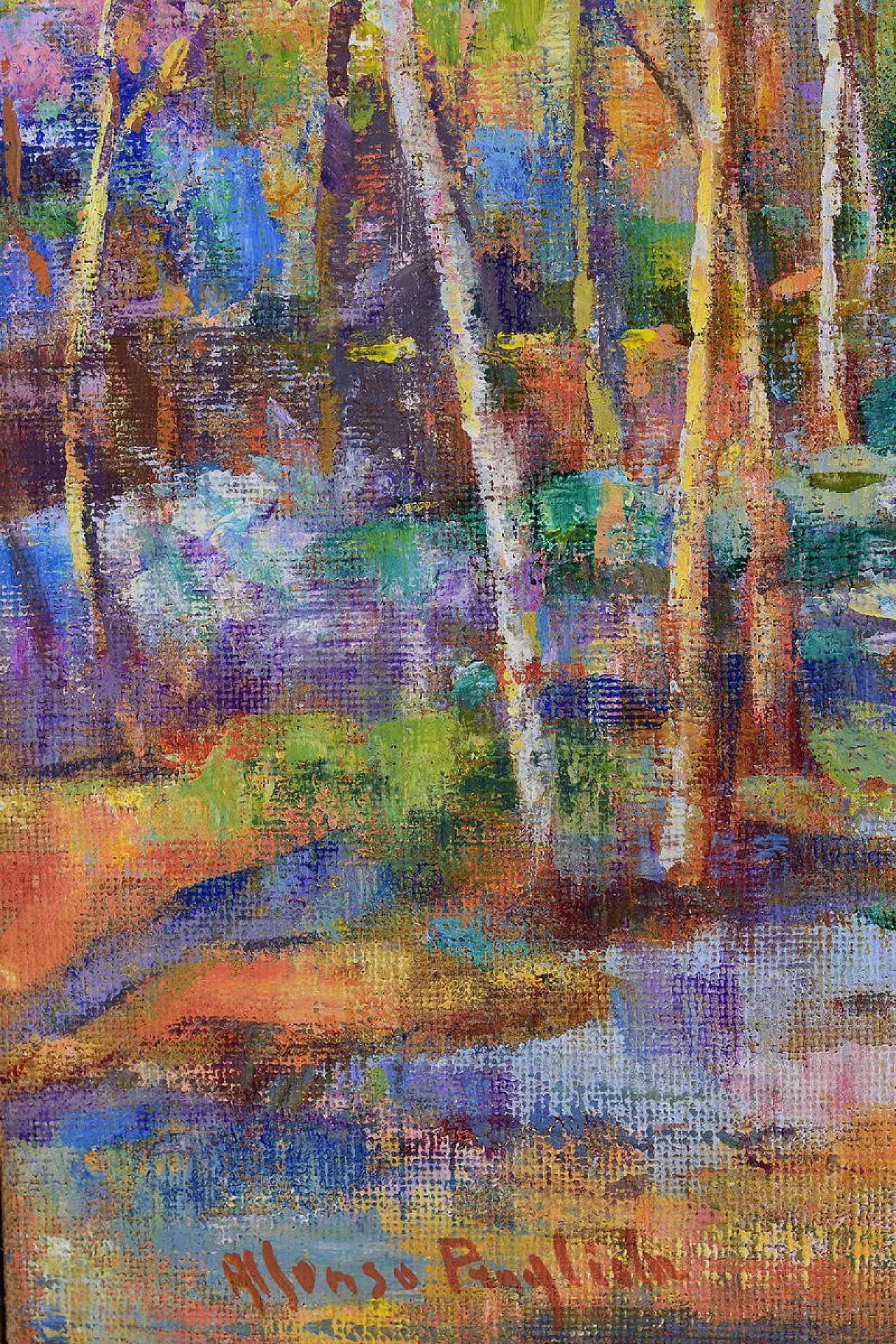 Alfonso Pragliola, Al sentiero, tecnica mista su tela, 2019 4