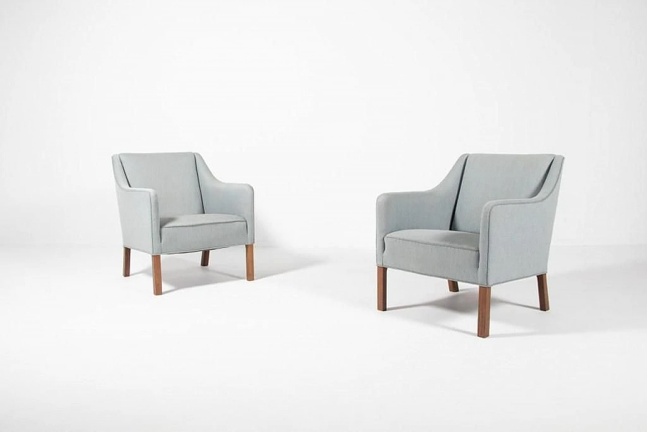Danish Modern Club Chairs from Einar Larsen, 1950s, Set of 2 1