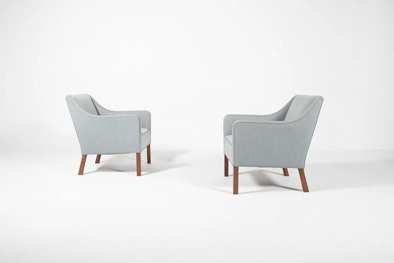 Danish Modern Club Chairs from Einar Larsen, 1950s, Set of 2 2