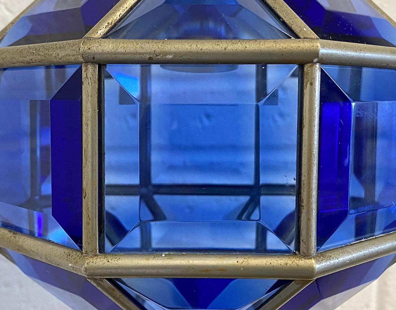 Pair of blue glass wall lamps, 1970s 8