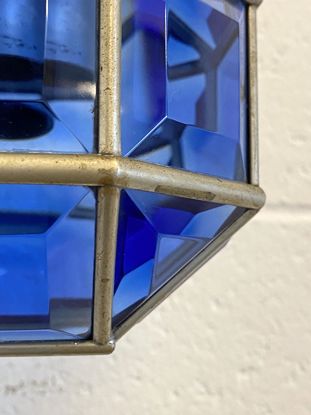 Pair of blue glass wall lamps, 1970s 11