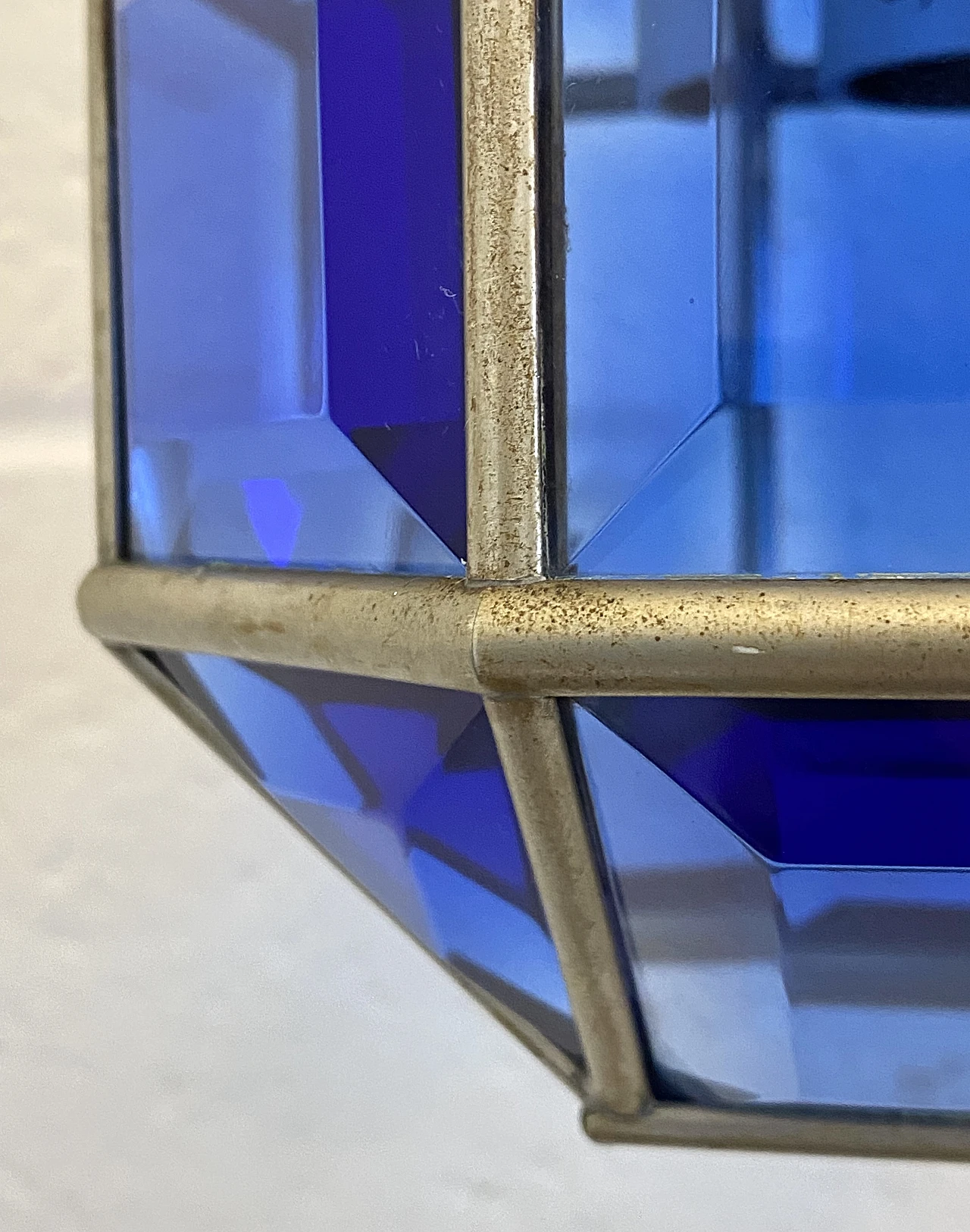 Pair of blue glass wall lamps, 1970s 12