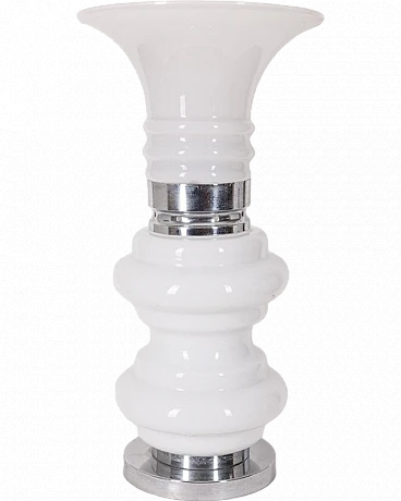 Lampada da tavolo in vetro di Murano bianco, anni '60