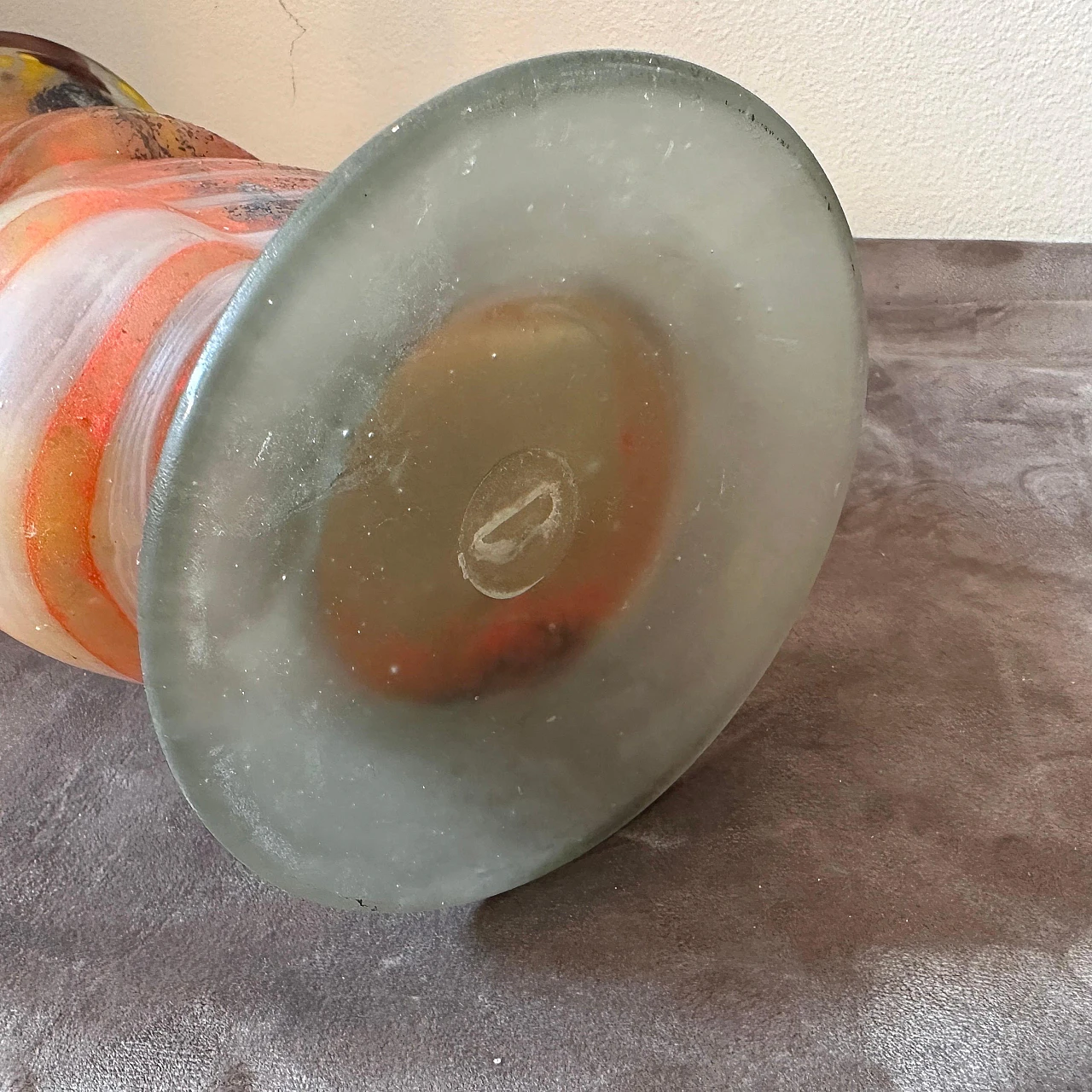 Vaso ad anfora in vetro di Murano in stile Art Nouveau, anni '80 6