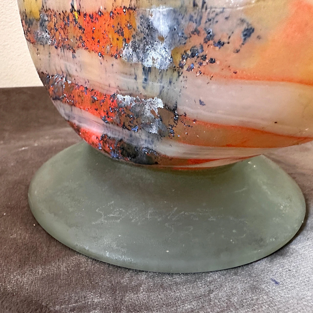 Vaso ad anfora in vetro di Murano in stile Art Nouveau, anni '80 7