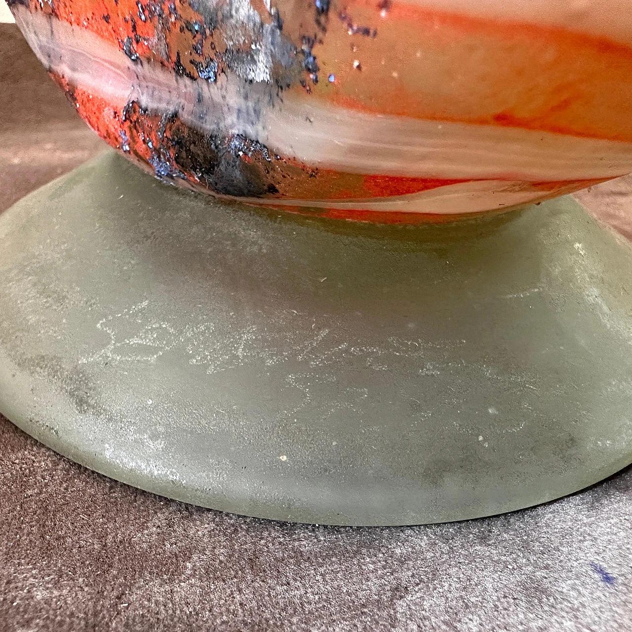 Vaso ad anfora in vetro di Murano in stile Art Nouveau, anni '80 9