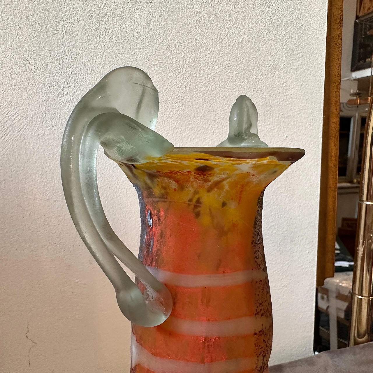 Vaso ad anfora in vetro di Murano in stile Art Nouveau, anni '80 11