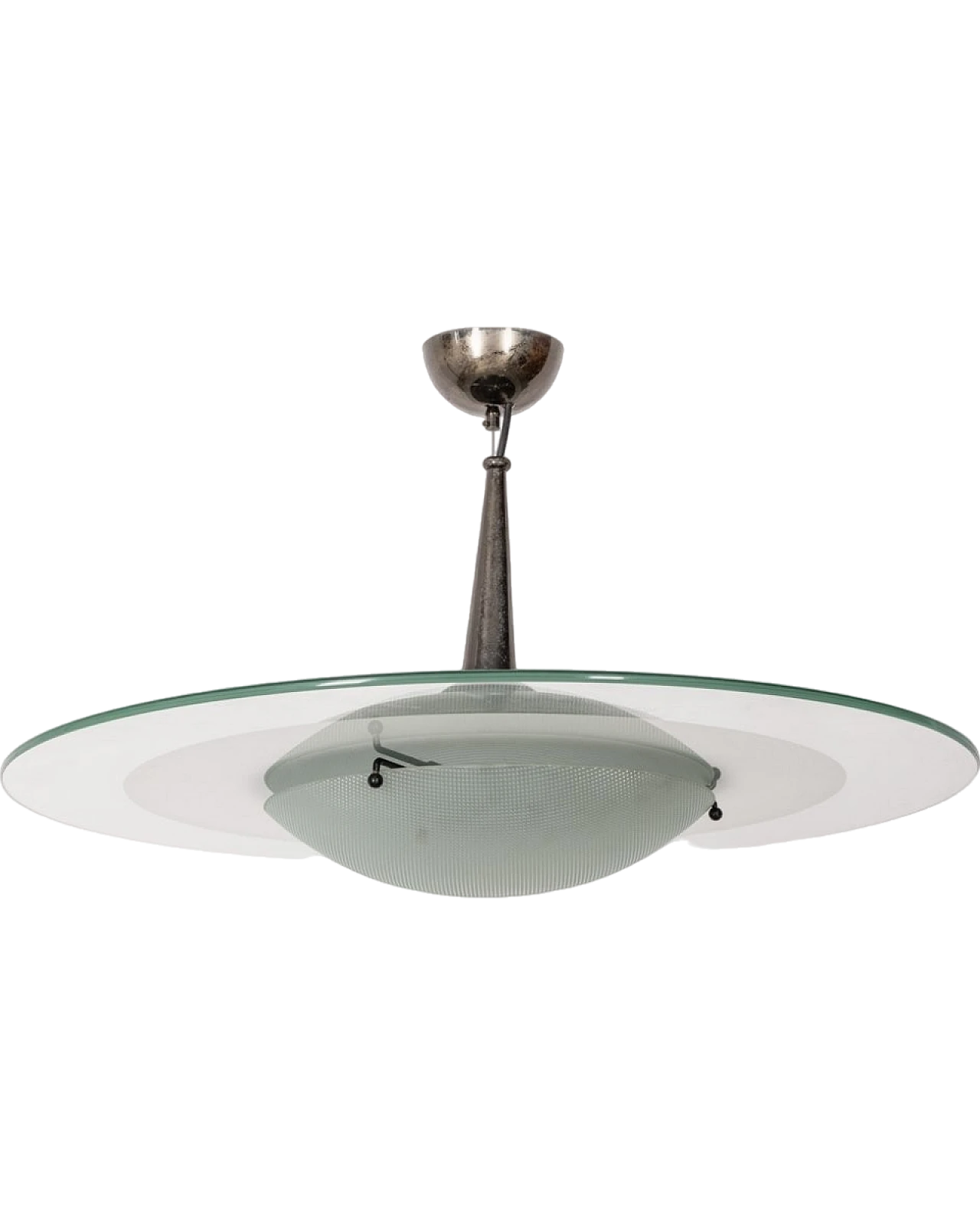 Glass and crystal pendant lamp, 1960s 10