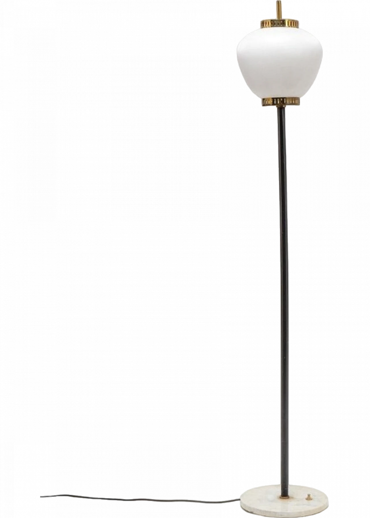 Brass, glass and marble floor lamp by Stilnovo, 1950s 4