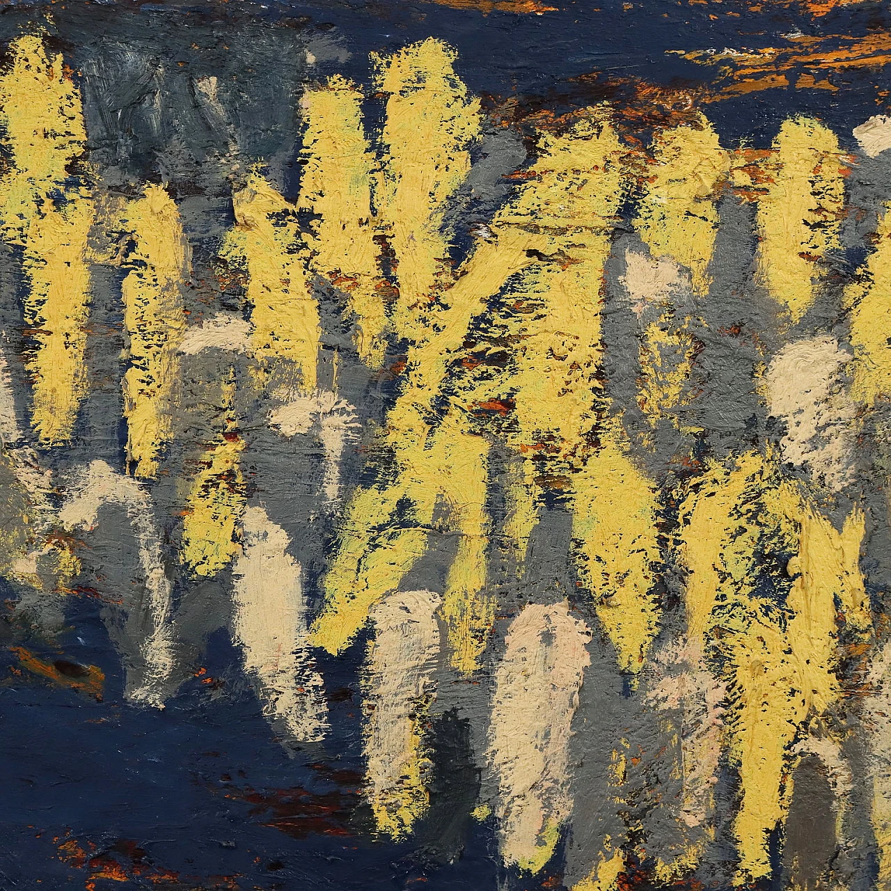 Piero Giunni, Granoturco appeso sull' altana, olio su tela, 1978 3