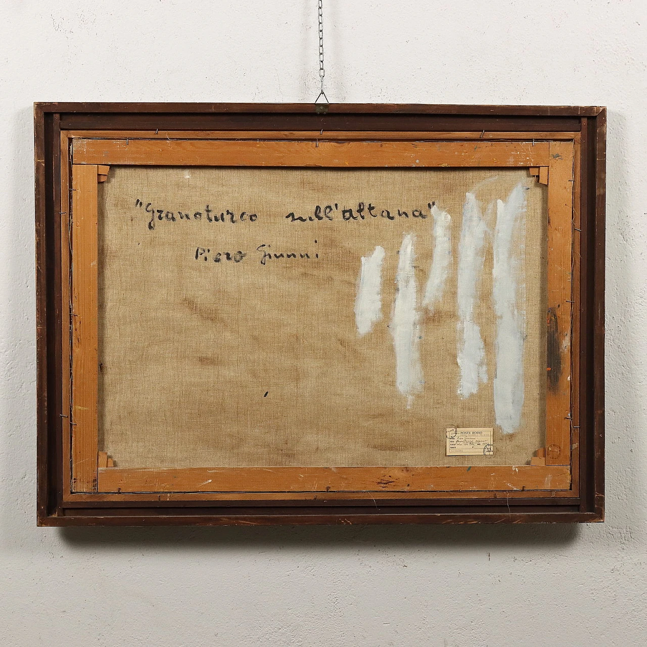 Piero Giunni, Granoturco appeso sull' altana, olio su tela, 1978 9