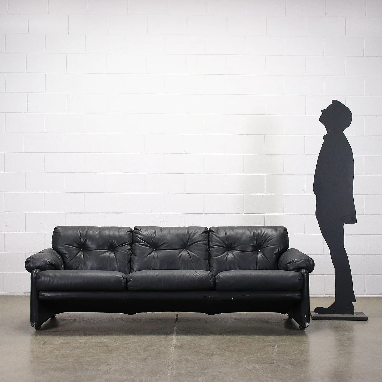 Divano Coronado in pelle di Tobia Scarpa per C&B, anni '60 2