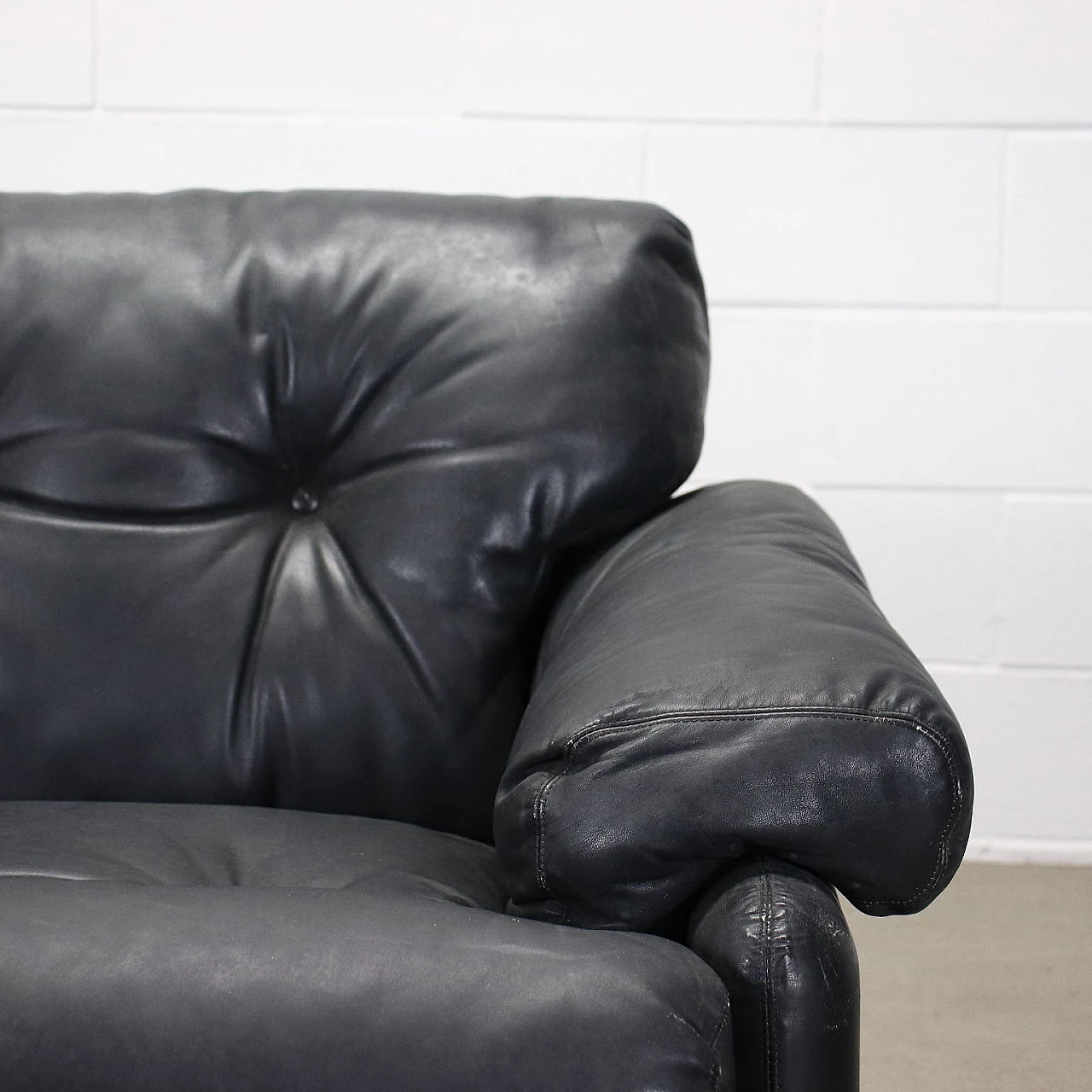 Divano Coronado in pelle di Tobia Scarpa per C&B, anni '60 5