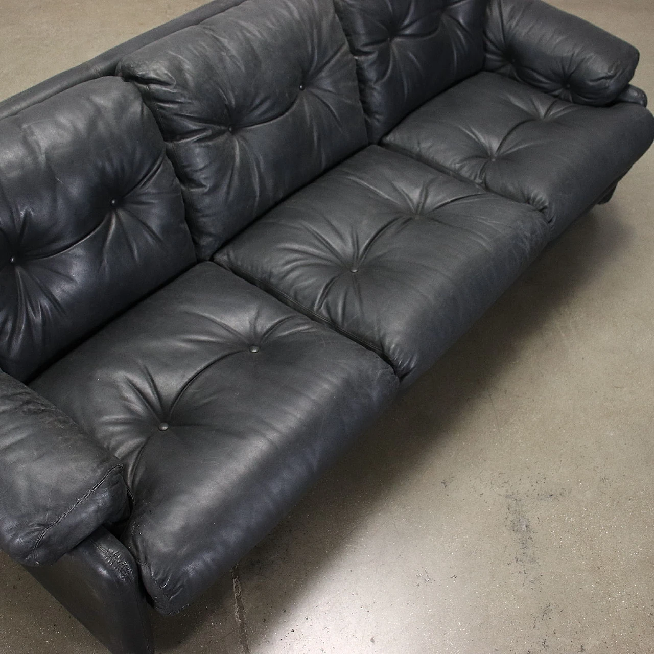 Divano Coronado in pelle di Tobia Scarpa per C&B, anni '60 6